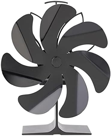 SCDCWW 6 bıçakları ısı Powered soba Fan siyah ev şömine Fan sessiz günlük ahşap brülör verimli ısı (renk : siyah, boyutu: