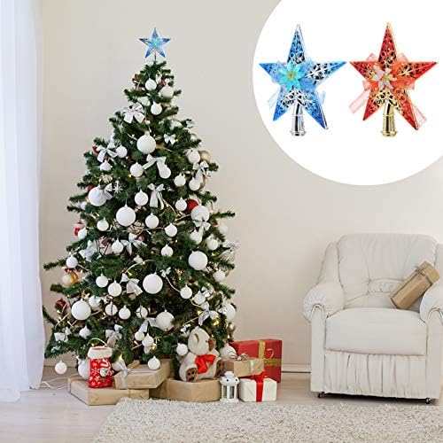 BESTOYARD Noel Süslemeleri 2 Adet Noel Yıldız Ağacı Topper Noel Ağacı Yay Noel Ağacı Şapka Tatil Ağacı Holioday Noel Ağacı