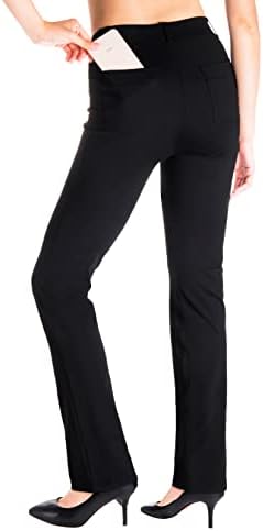 Yogipace, Kemer Halkaları, Kadın Minyon / Normal / Uzun Düz Bacak Yoga Elbise Pantolonu