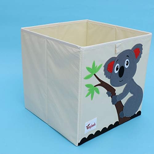 Cabilock Karikatür Desenli Katlanabilir giysi saklama Kutusu çocuk Oyuncak Depolama Küp Kitap Organizatör-33x33x33 cm (Yıkanabilir,
