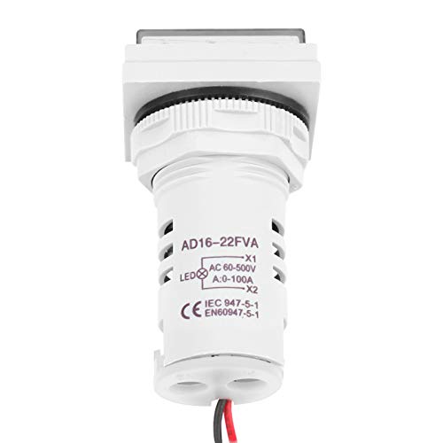 Voltmetre, LED Ekran Yüksek Doğruluk AC Gerilim Metre, 22mm 0-100A Zarif Dijital Devre Gerilim Devre Akımı (Beyaz)