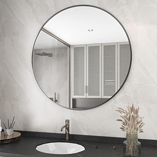 Koonmi Banyo Yuvarlak Ayna 24 Daire Duvar Ayna Metal Çerçeveli Büyük Asılı Dekoratif Aynalar için Duvar Makyaj Vanity Yatak