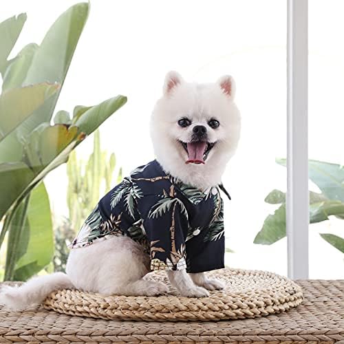 Hawaiian Köpek Gömlek, Nefes Yaz Tişörtü Yumuşak Serin Köpek Giysileri, Hindistan Cevizi Ananas Plaj Pet Gömlek Köpek Çiçek