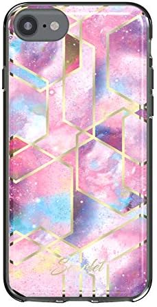 Scarlet Pink Stardust iPhone SE (2020) İnce Şık Şık Koruyucu Tasarıma ve Parlak Altın Vurgulara Sahip Kılıf iPhone SE (2.