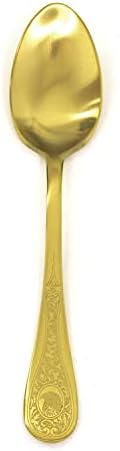 Mepra AZB1095D1139 Diana Ice Oro Gurme Kaşık- [24'lü Paket], 18,1 cm, Fırçalanmış Altın Mat Kaplama, Bulaşık Makinesinde