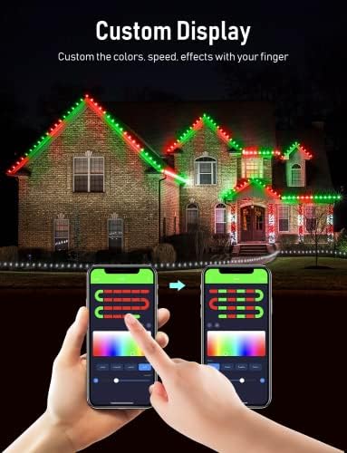 Özel Ekranlı Aoycocr C7 Noel Dize ışıkları, 33FT App Kontrollü Önceden Ayarlanmış Mod Dize ışıkları Bluetooth Çok Renkli