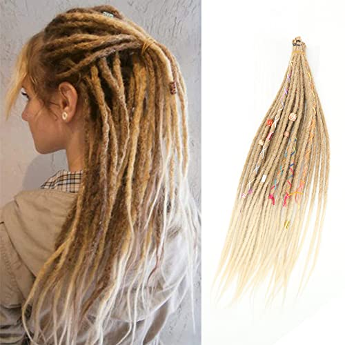 Eliza 22 inç El Yapımı Reggage Locs saç Uzantıları Sentetik Dreadlocks Uzantıları için Erkek / Kadın Unsex Saç + saç Aksesuarları,