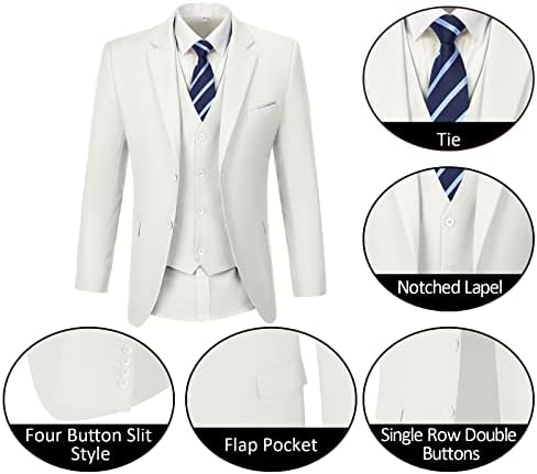 Erkek Takım Elbise 3 Adet 2 Düğme Slim Fit Takım Elbise Smokin Balo Resmi Ceket Blazer Yelek Pantolon Kravat