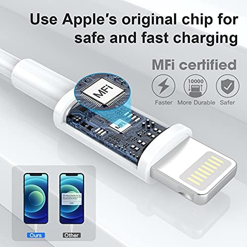 4 Paket [Apple MFi Sertifikalı] Apple Şarj Kabloları 3ft Kabloları, iPhone Şarj Cihazı Yıldırım Kablosu 3 Ayak, iPhone 14