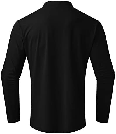 NQyIOS Erkek Uzun Kollu Temel Üstleri Mock Balıkçı Yaka Rahat Kazak T-Shirt Slim Fit Katı Temel Tasarlanmış Fanila Gömlek